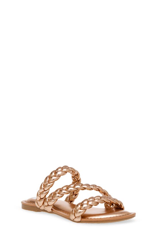 Dolce Vita Kids' Casper Braided Slide Sandal In Rose Gold