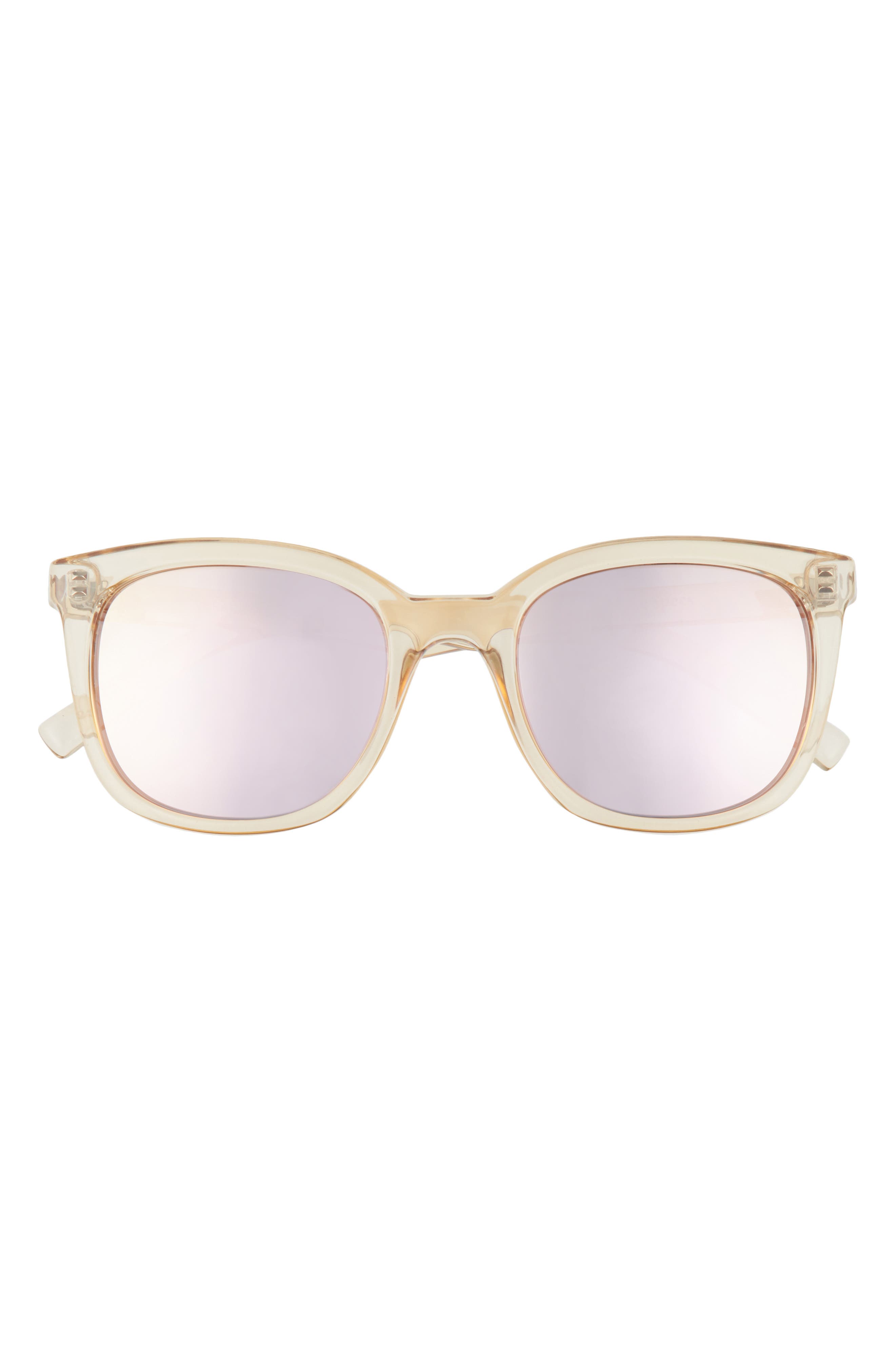 Le Specs Veracious 52mm Square Sunglasses in Sand/Rose Mirror at Nordstrom