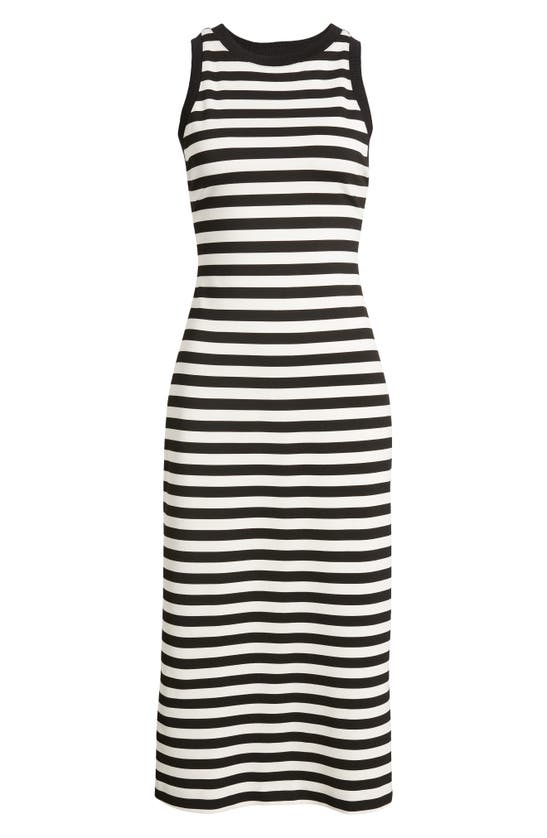 Shop Nordstrom Knit Tank Dress In Black- Ivory Jane Stripe