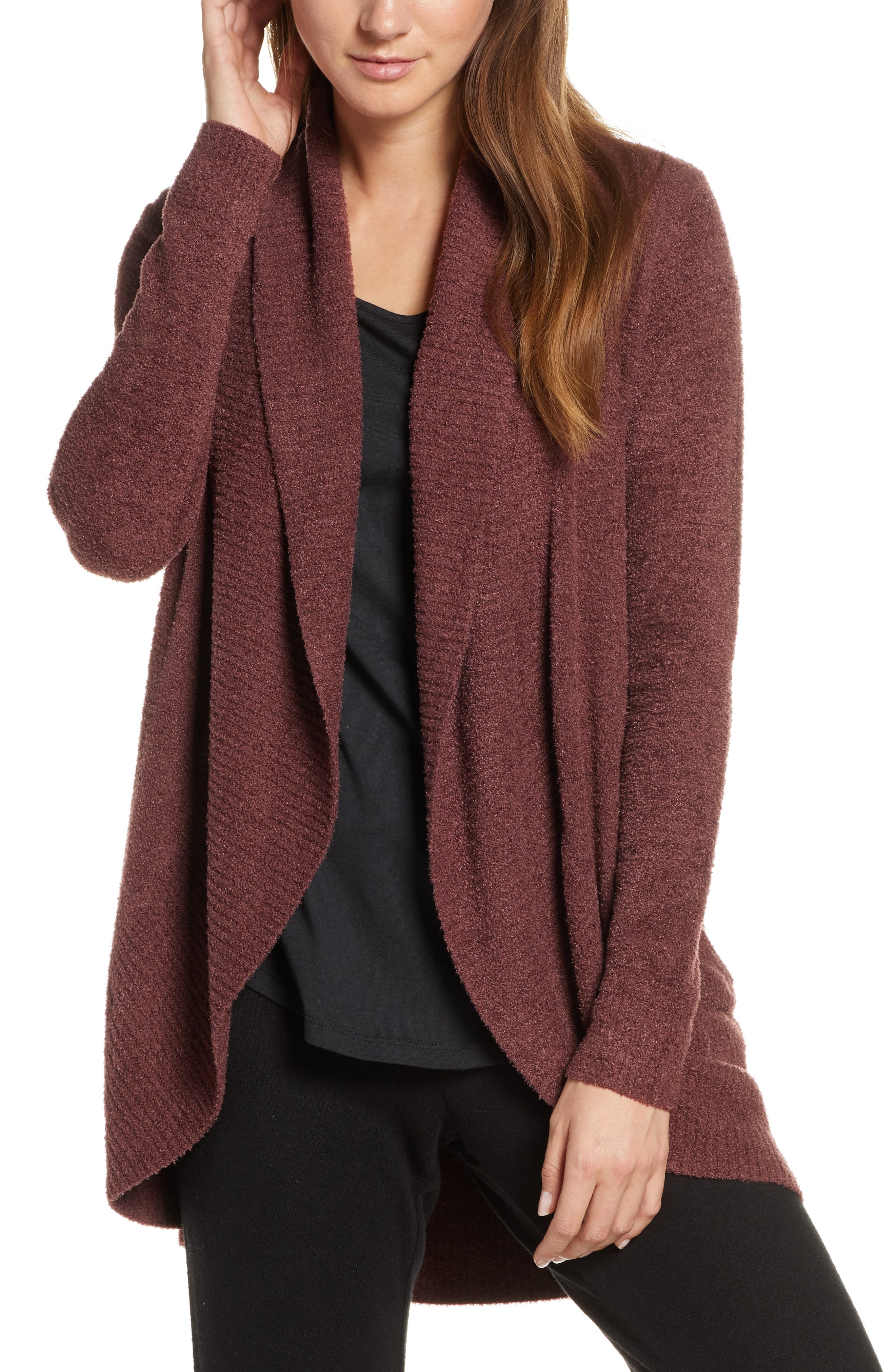 Barefoot Dreams (r) Cozychic Lite(r) Circle Cardigan In Rosewood