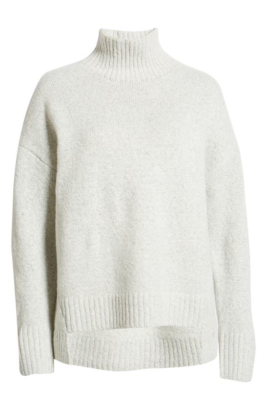 Treasure & Bond Marled Mock Neck High-low Tunic Sweater In Grey Moonbeam