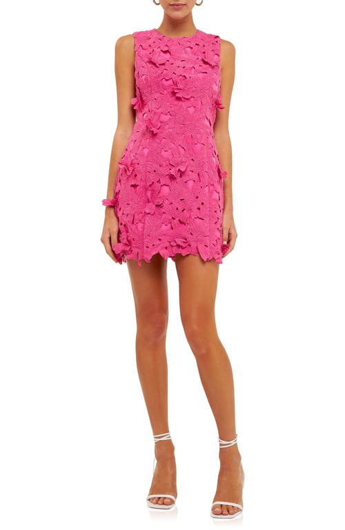 Endless Rose Floral Embroidered Sheath Dress in Fuchsia