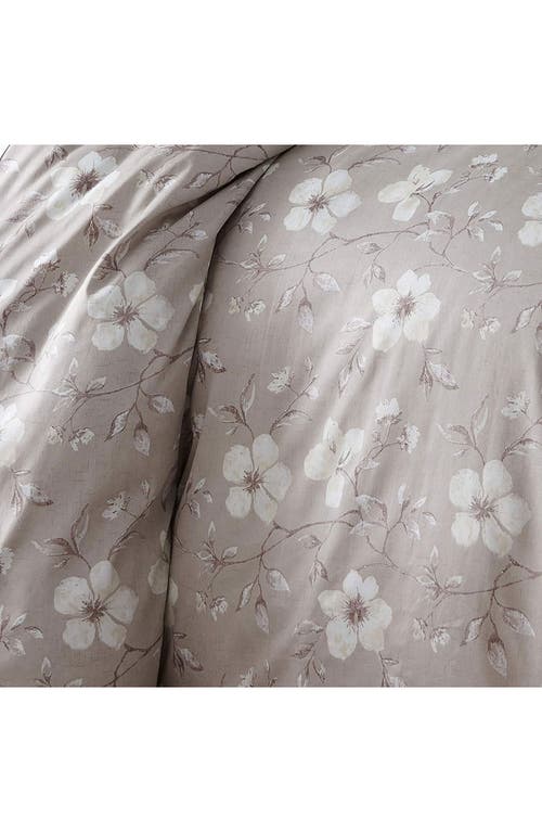 Southshore Fine Linens Ultra-soft 300 Thread-count Cotton Duvet Cover Set In Floral Taupe/grey