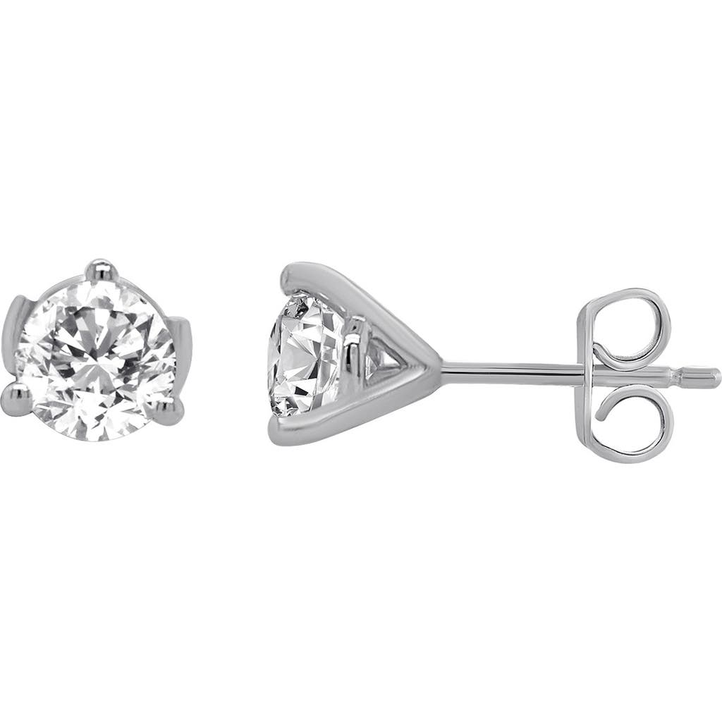 Badgley Mischka Collection Lab-created Diamond Stud Earrings In White