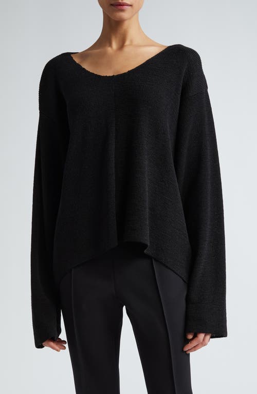 The Row Flo Linen Sweater in Black 