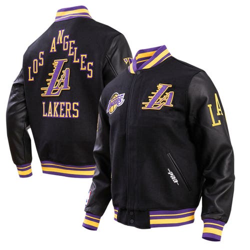 Men's Pro Standard Black Los Angeles Lakers 2023/24 City Edition Full-Zip Varsity Jacket