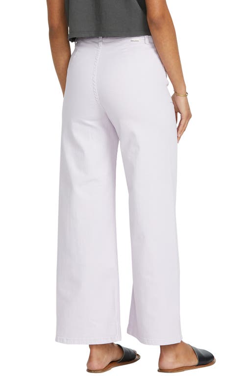 Shop Billabong Free Spirit Stretch Cotton Crop Wide Leg Pants In Lilac Ash