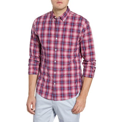 Bonobos Slim Fit Plaid Button-Down Shirt, Pink