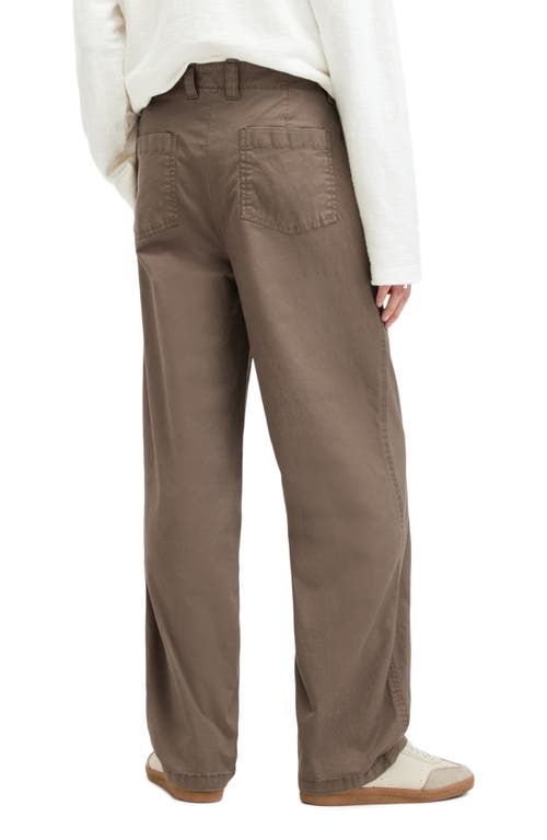 Shop Allsaints Jovi Straight Leg Pants In Khaki Green