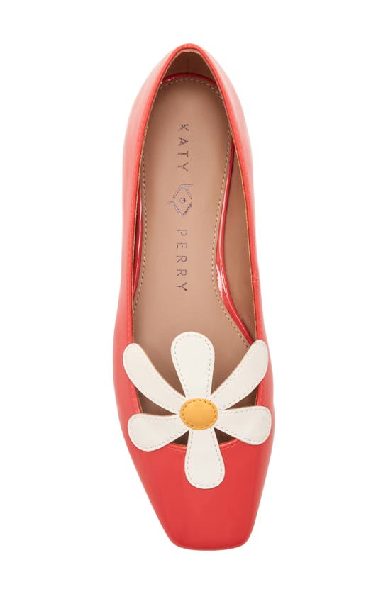 Shop Katy Perry The Evie Daisy Flat In Radiant Red