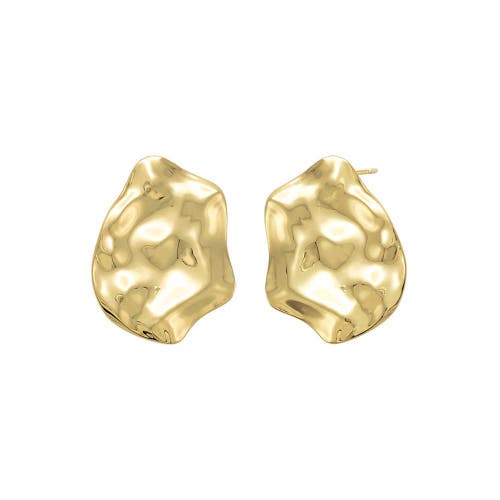 Shop Adina Eden By  Jumbo Textured Drop Stud Earring In Gold