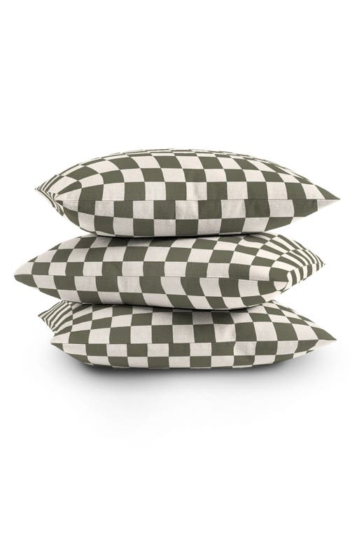 Deny Designs Checkered Board Accent Pillow In Cream