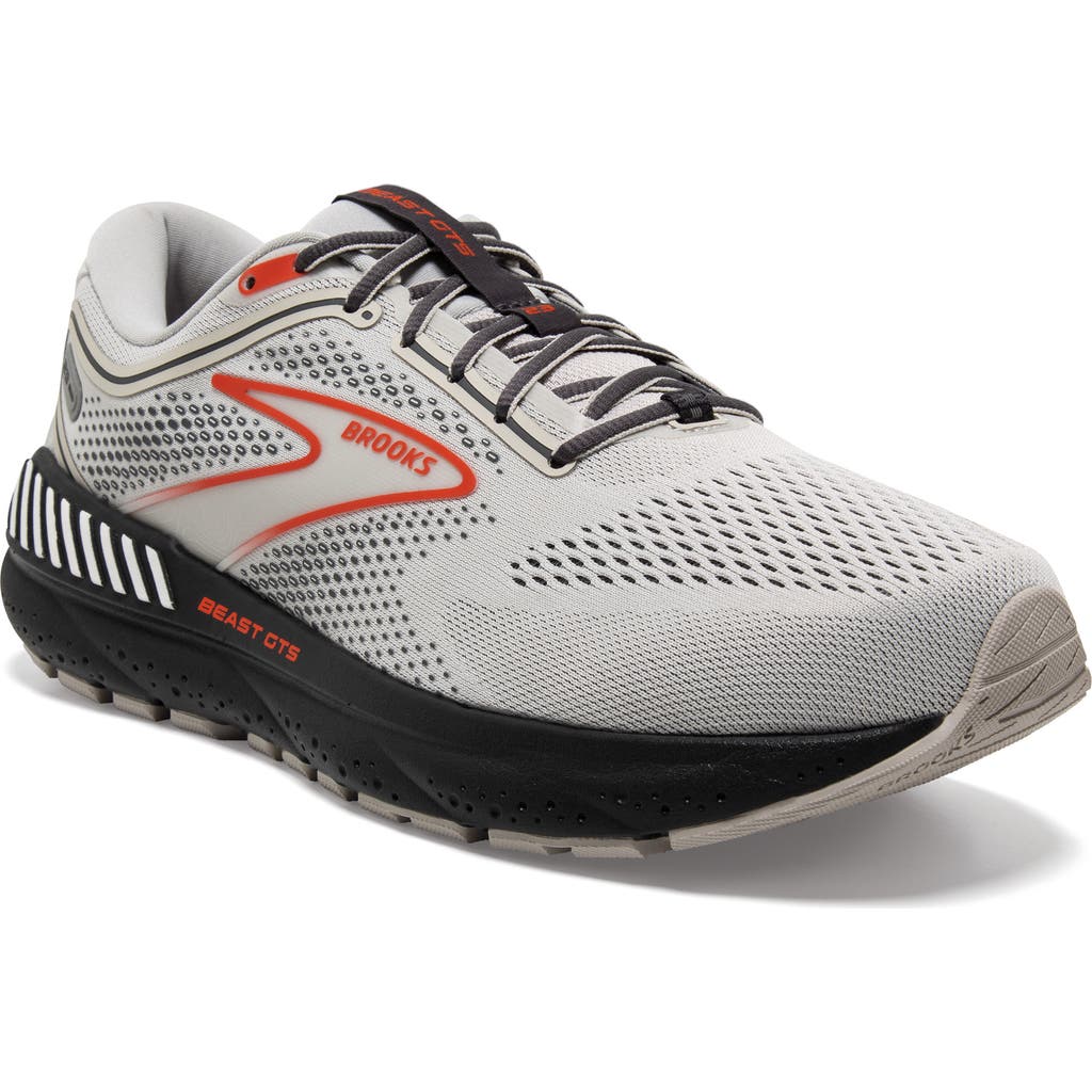 Brooks Beast Gts 23 Running Shoe In Grey/scarlet/ebony