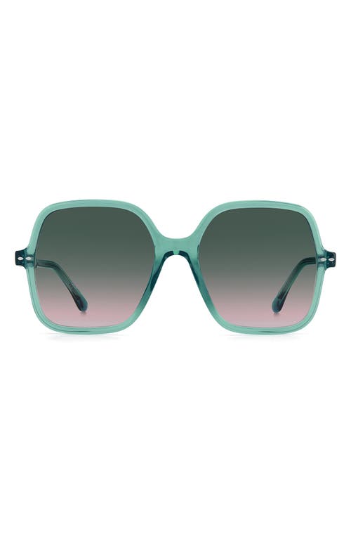 Isabel Marant Square Sunglasses in Green /Pink at Nordstrom