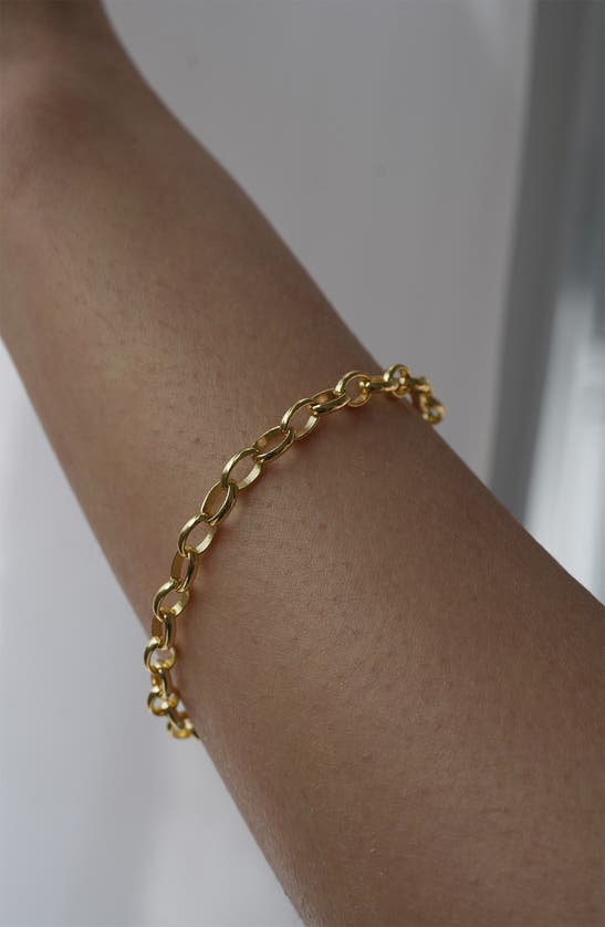 Shop Argento Vivo Sterling Silver Oval Chain Bracelet In Gold