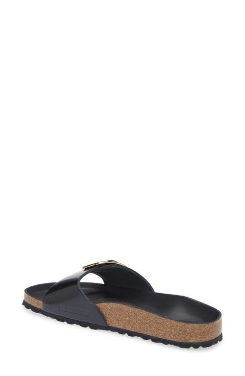 Shop Birkenstock Madrid Big Buckle Slide Sandal In High Shine Black