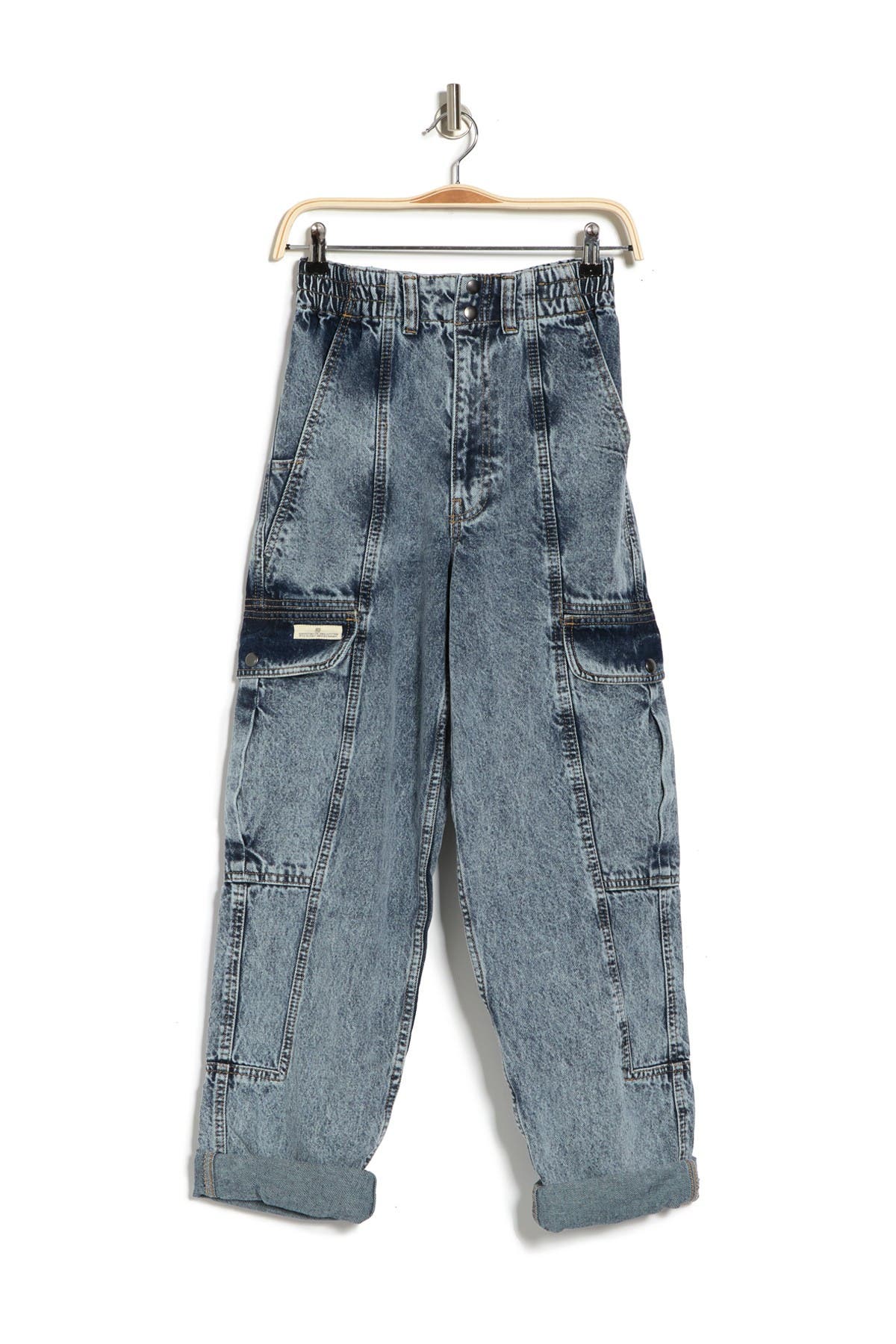 acid wash cargo jeans