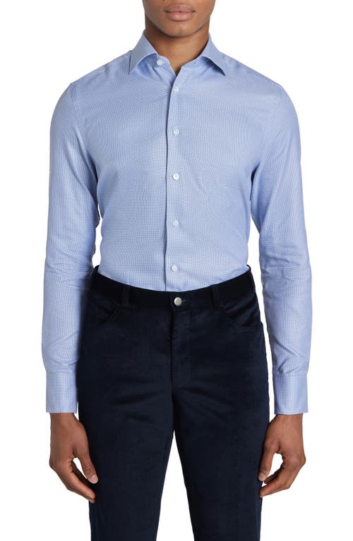 Shop Jack Victor Parkma Cotton Dress Shirt In Sky/white