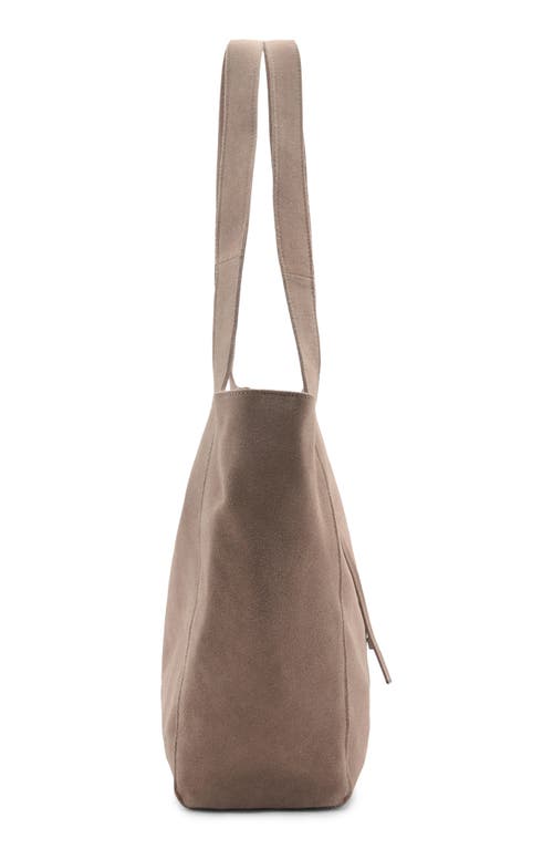 Shop Mango Suede Shopper In Sand