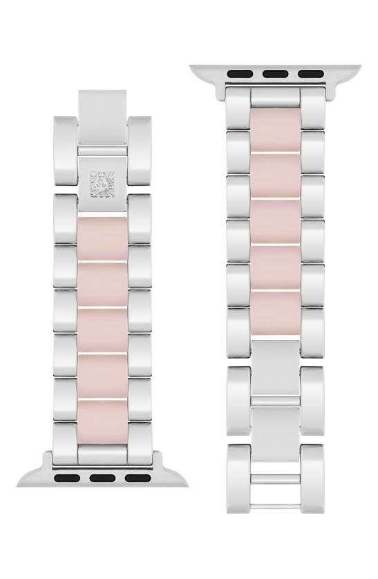 Shop Anne Klein Iridescent Apple Watch® Watchband In Chrome Pink