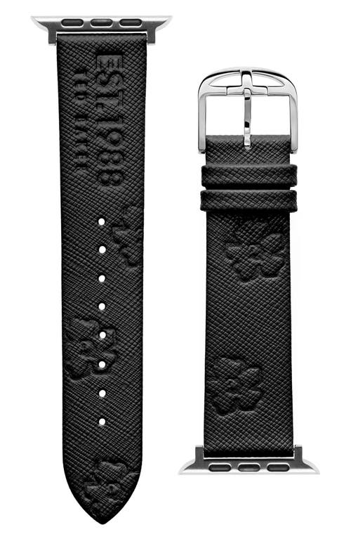 Ted Baker London Debossed Saffiano Leather Apple Watch® Watchband in Black