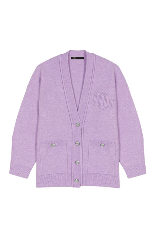 Shop Maje Longline Cardigan In Parma Violet