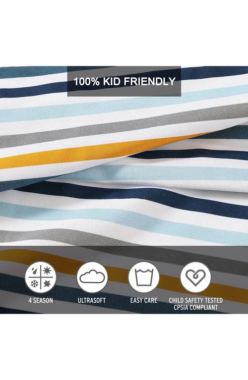 Eddie Bauer Vivid Stripe Ultra Soft Sheet Set In Navy