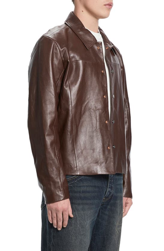 Shop Vayder Alessio Leather Jacket In French Roast