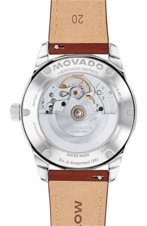 Movado Calendoplan Leather Strap Watch, 40mm In White