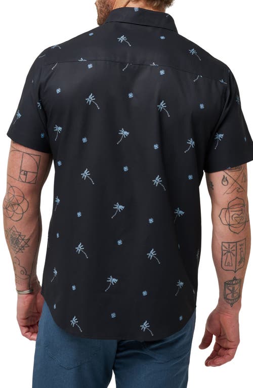 Shop Travismathew Yeah Naht Short Sleeve Button-up Shirt In Black