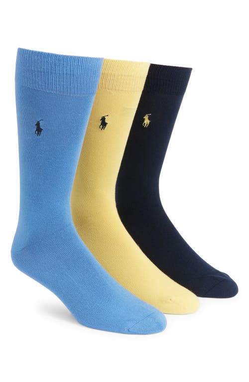 Polo Ralph Lauren Assorted 3-Pack Supersoft Socks in Blue at Nordstrom