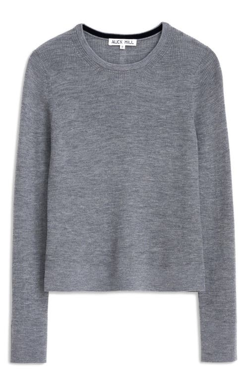 Shop Alex Mill Ava Fine Gauge Merino Wool Sweater In Heather Grey