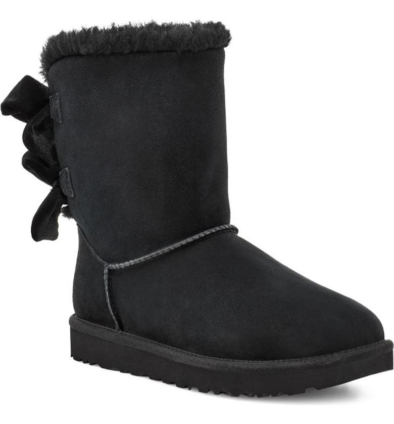 UGG® Bailey Bow Velvet Ribbon Faux Fur Lined Boot (Women) | Nordstromrack