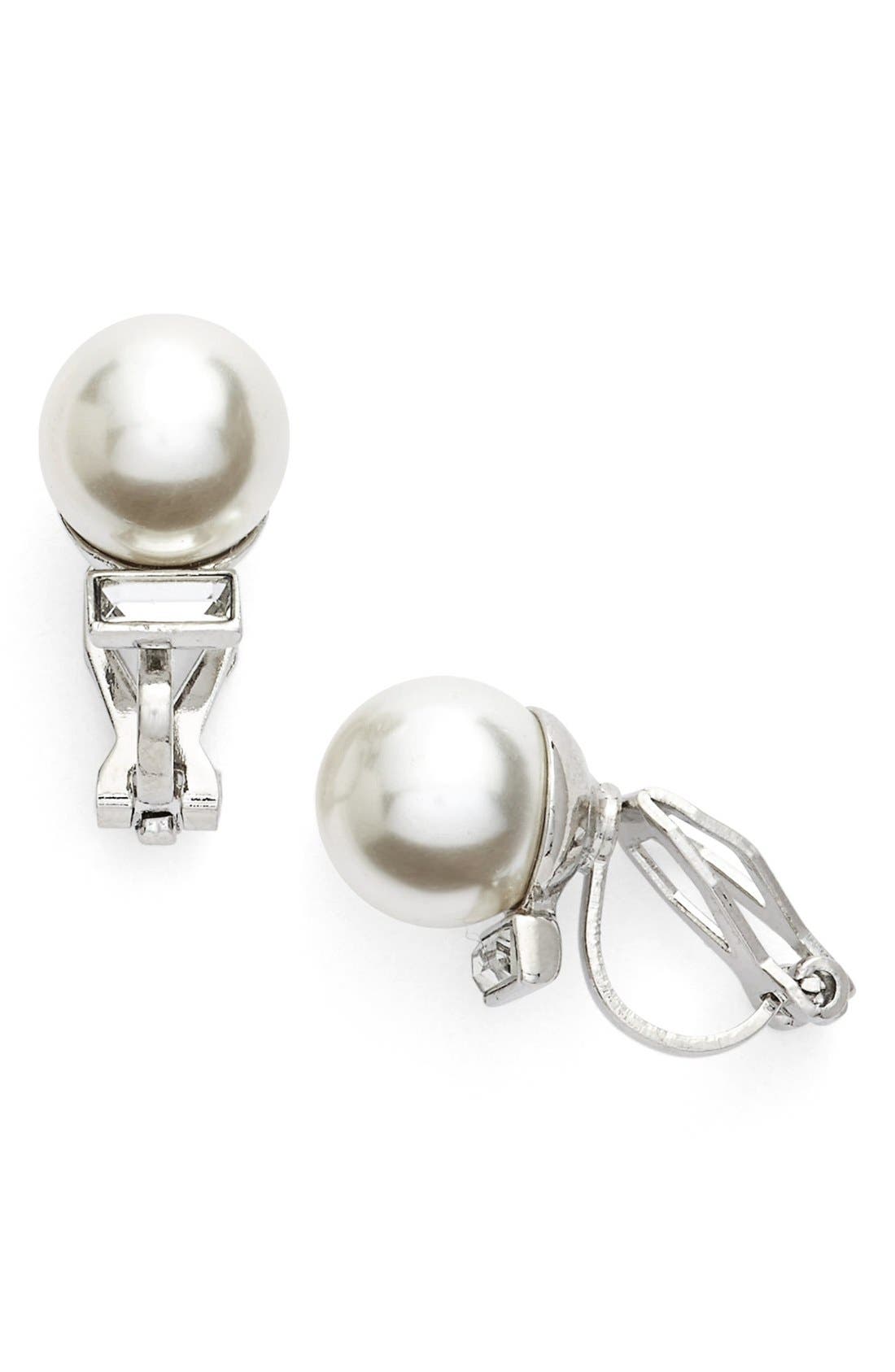 Lauren Ralph Lauren Faux Pearl and Crystal Clip Earrings Nordstrom