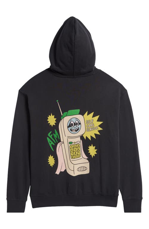 Shop Action Figure Miles Call Now Graphic Hoodie In Black