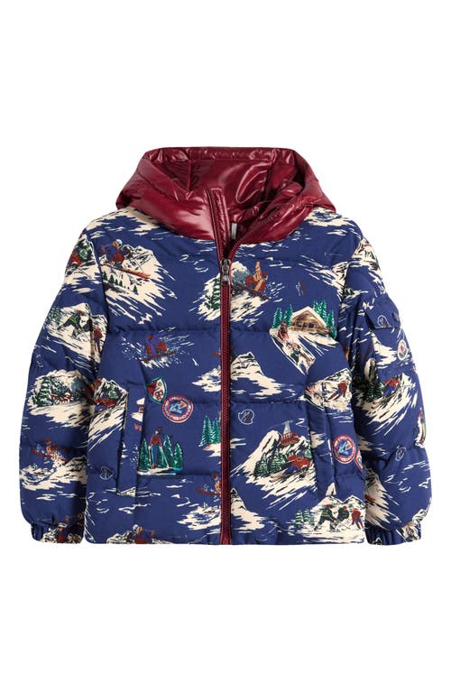 Shop Moncler Kids' Sigfrid Hooded Down Jacket In Blue