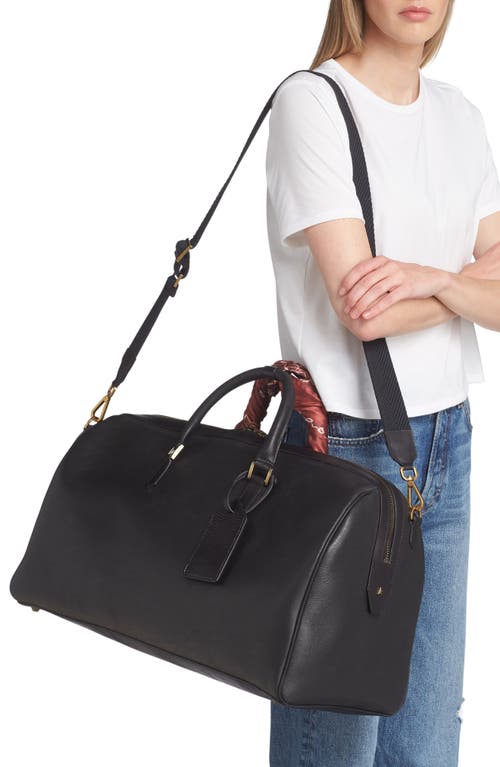 Shop Golden Goose Scarf Detail Calfskin Leather Duffle Bag In Black/red