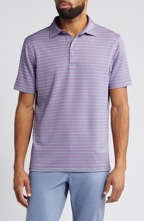 Gradient Stripe Technical Jersey Polo in Country Blue