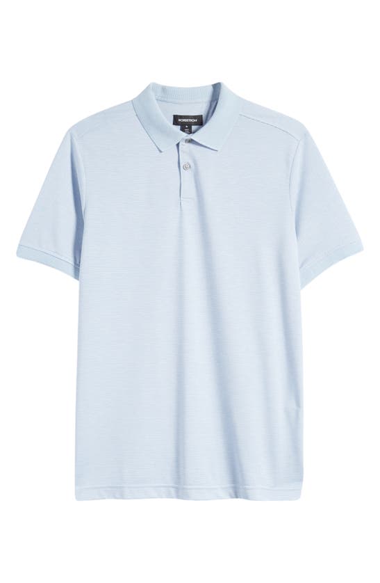 Nordstrom Pinstripe Jacquard Polo In Blue Skyway