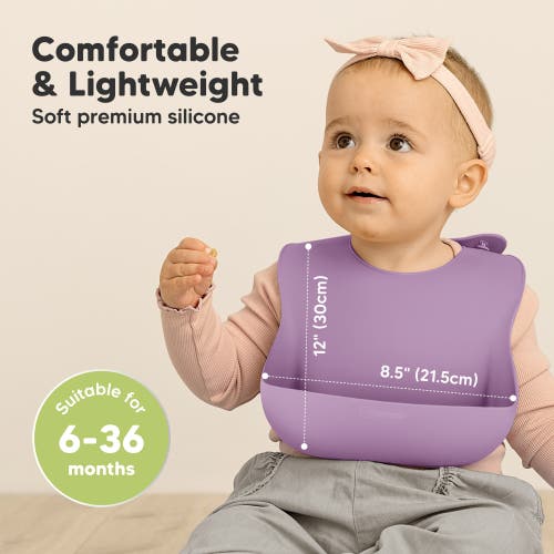 Keababies Prep Silicone Bibs In Amethyst
