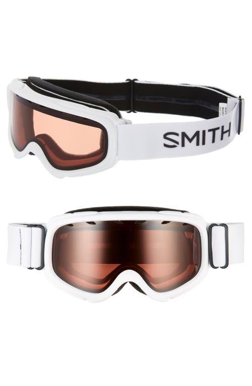 Smith Gambler 164mm Youth Fit Snow Goggles In White/orange