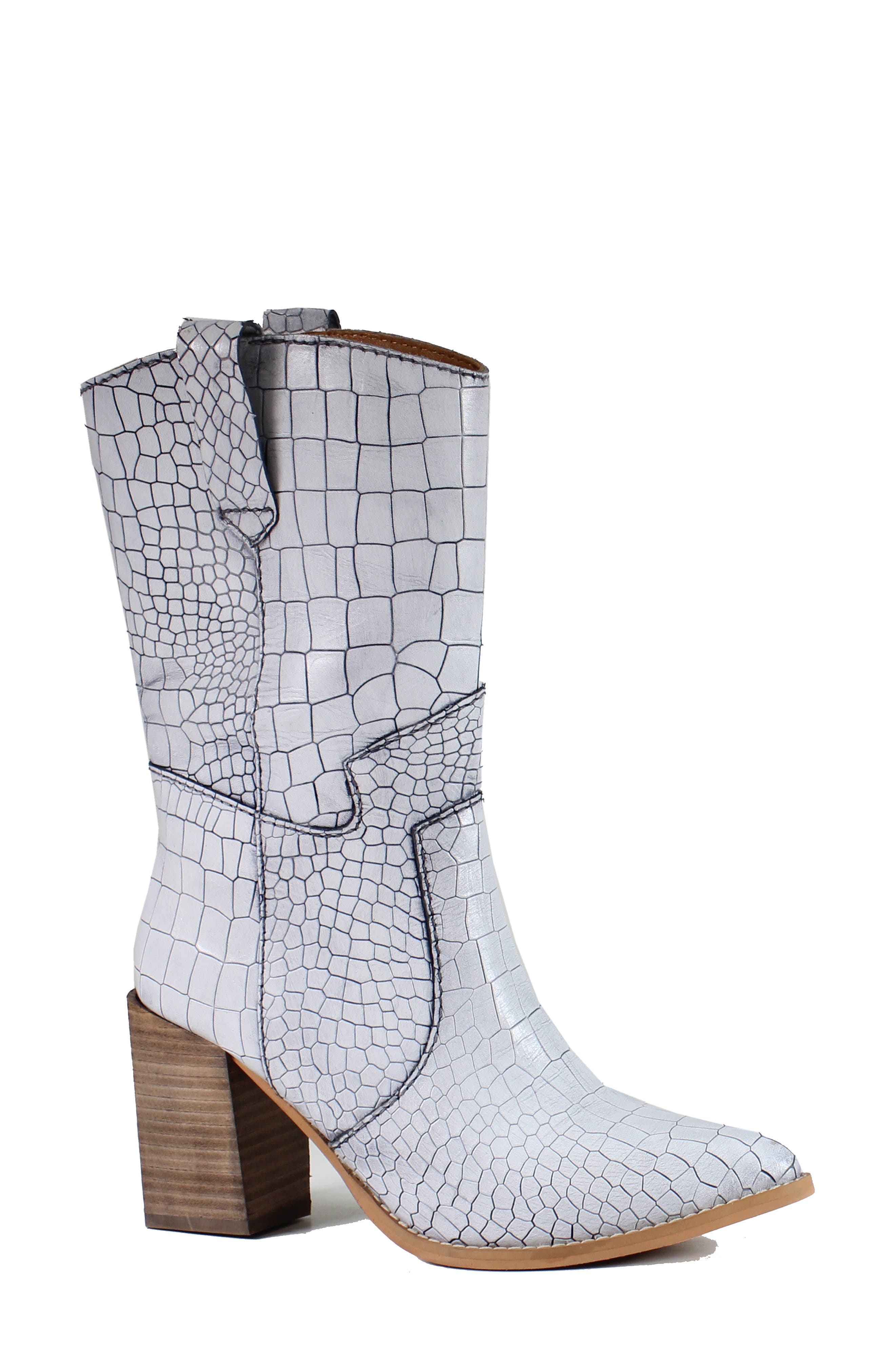 Diba True Trudy Moody Western Boot in White at Nordstrom