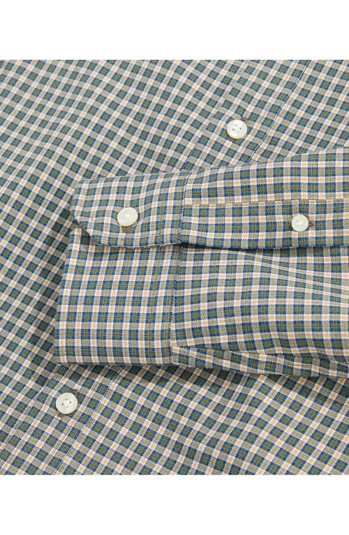 Shop Vineyard Vines Check Brushed Twill Button-up Shirt In Camp Olive Plaid