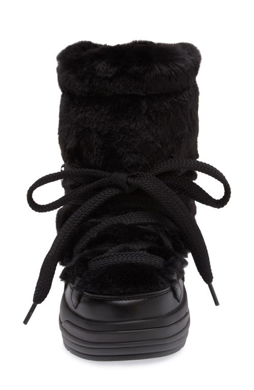 Shop Moncler Insolux Faux Fur Trim Snow Boot In Black