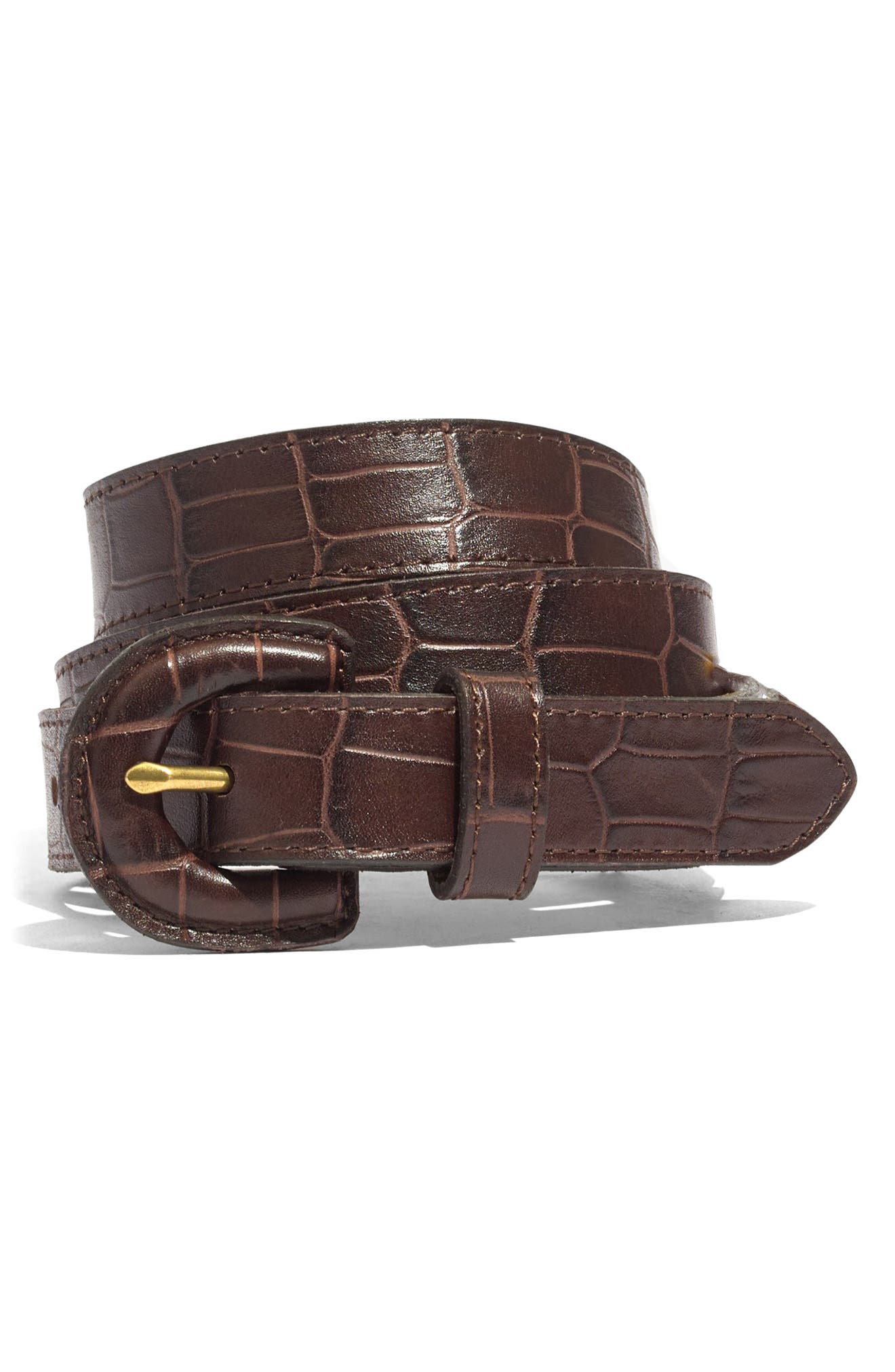 Madewell Croc Embossed Leather Wrapped Buckle Belt Nordstrom