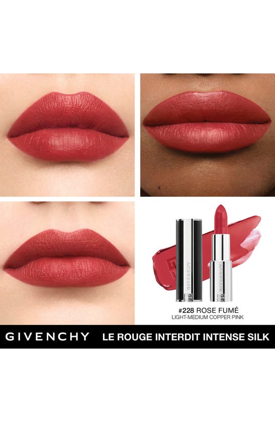 Shop Givenchy Le Rouge Interdit Silk Lipstick In 228 Rose Fume