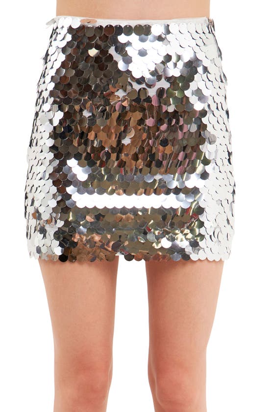 Shop Endless Rose Sequin Miniskirt In Silver