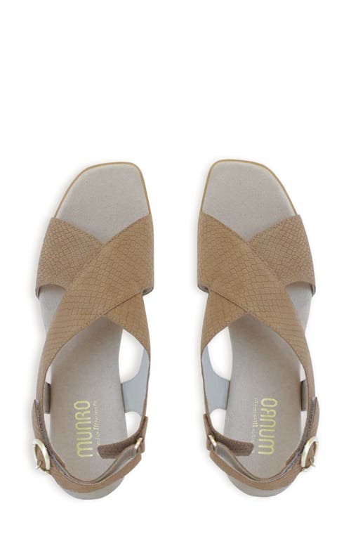 Munro Jenny Sandal In Medium Tan Lizard Nubuck
