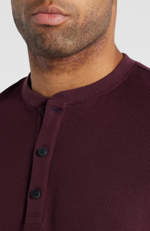 Mizzen + Main Mizzen+main Henderson Long Sleeve Performance Henley In Wine Solid