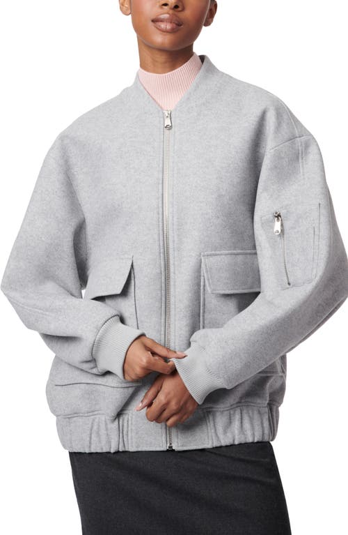 Shop Bernardo Oversize Felt Bomber Jacket In Heather Grey